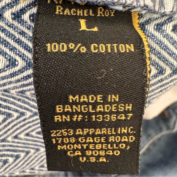 Rachel Roy Blue Cropped Wide Leg Denim Size Large 100% Cotton - Picture 8 of 10